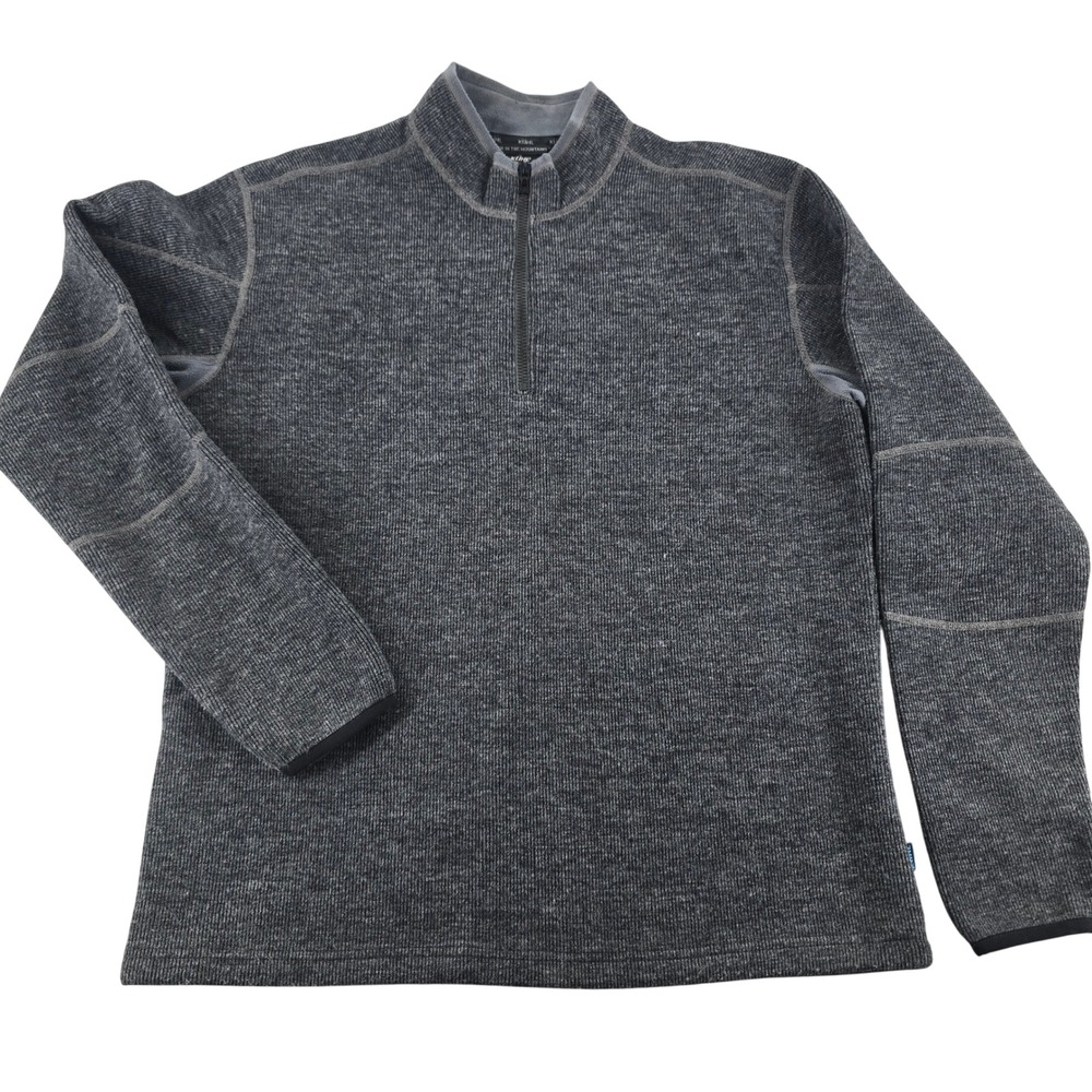 Kuhl Mens XL Gray ThermoKore Wool Blend 1/4 Zip Pullover Hiking Sweater